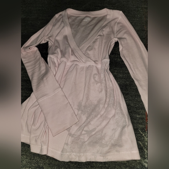 New Hollister Light Pink Long Sleeve Wrap Top - Picture 2 of 3